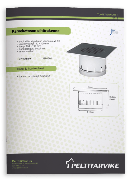 Peltitarvike-parveketason-sihtirakenne