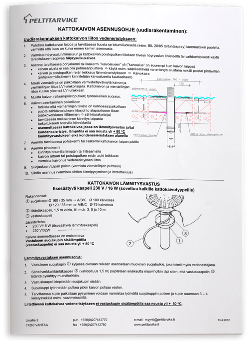 Peltitarvike-asennusohje-kattokaivo