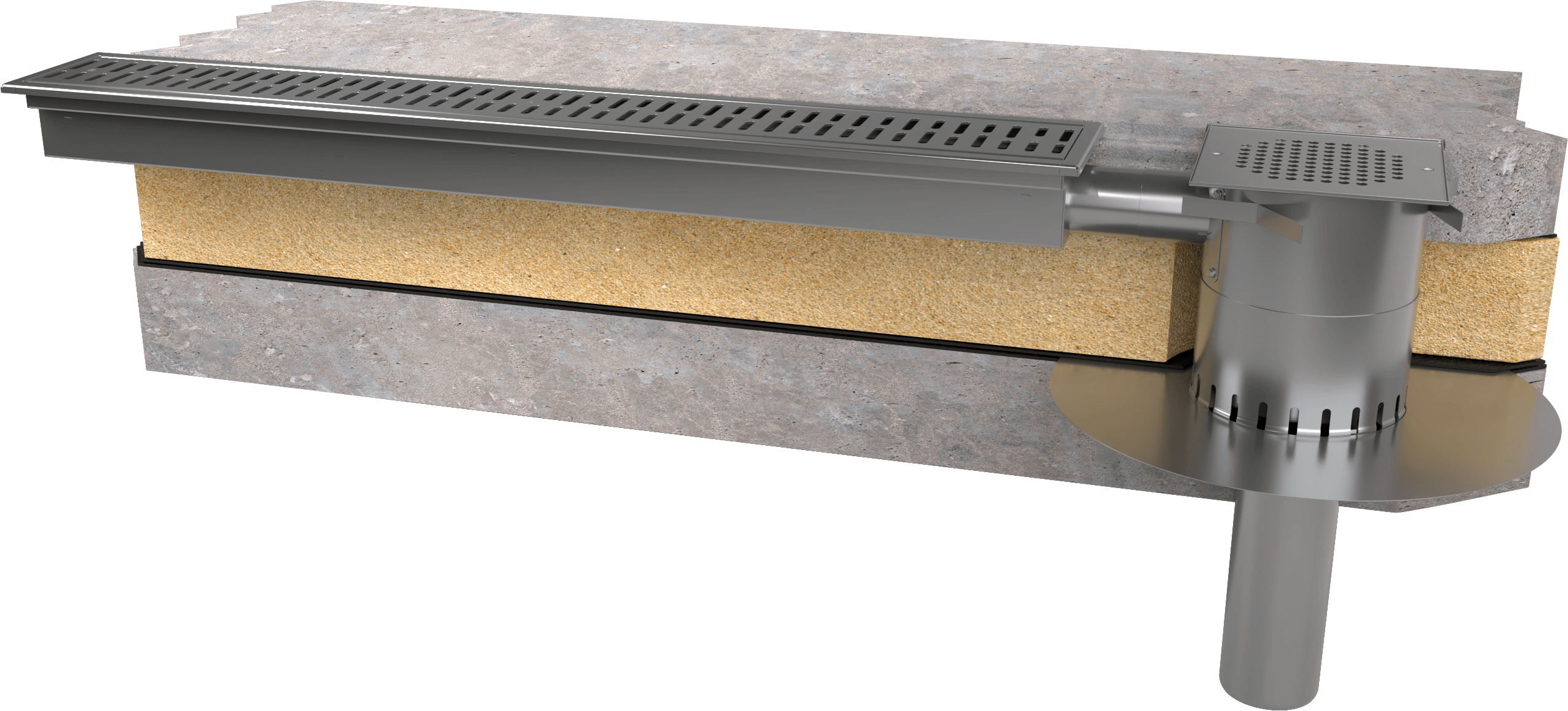 DryLine Flex markranna rostfri + brunn för omvänd konstruktion