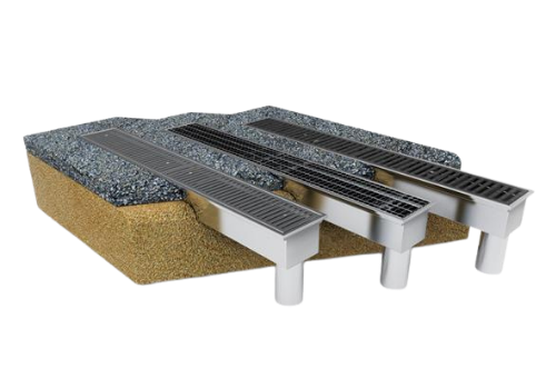 Line drainage gutters for yards and carparks