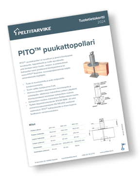 PITO puukattopollari tuotetietokortti mockup
