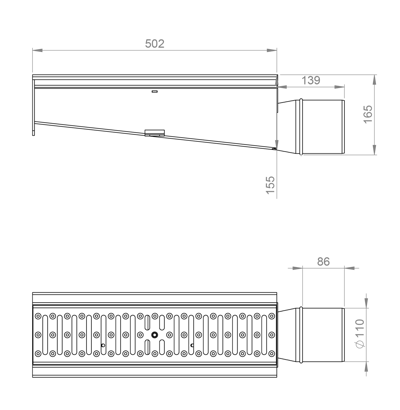 DryLine Modular end outlet dimensions