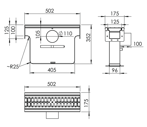 DryLine Modular sakkapesä mittakuva