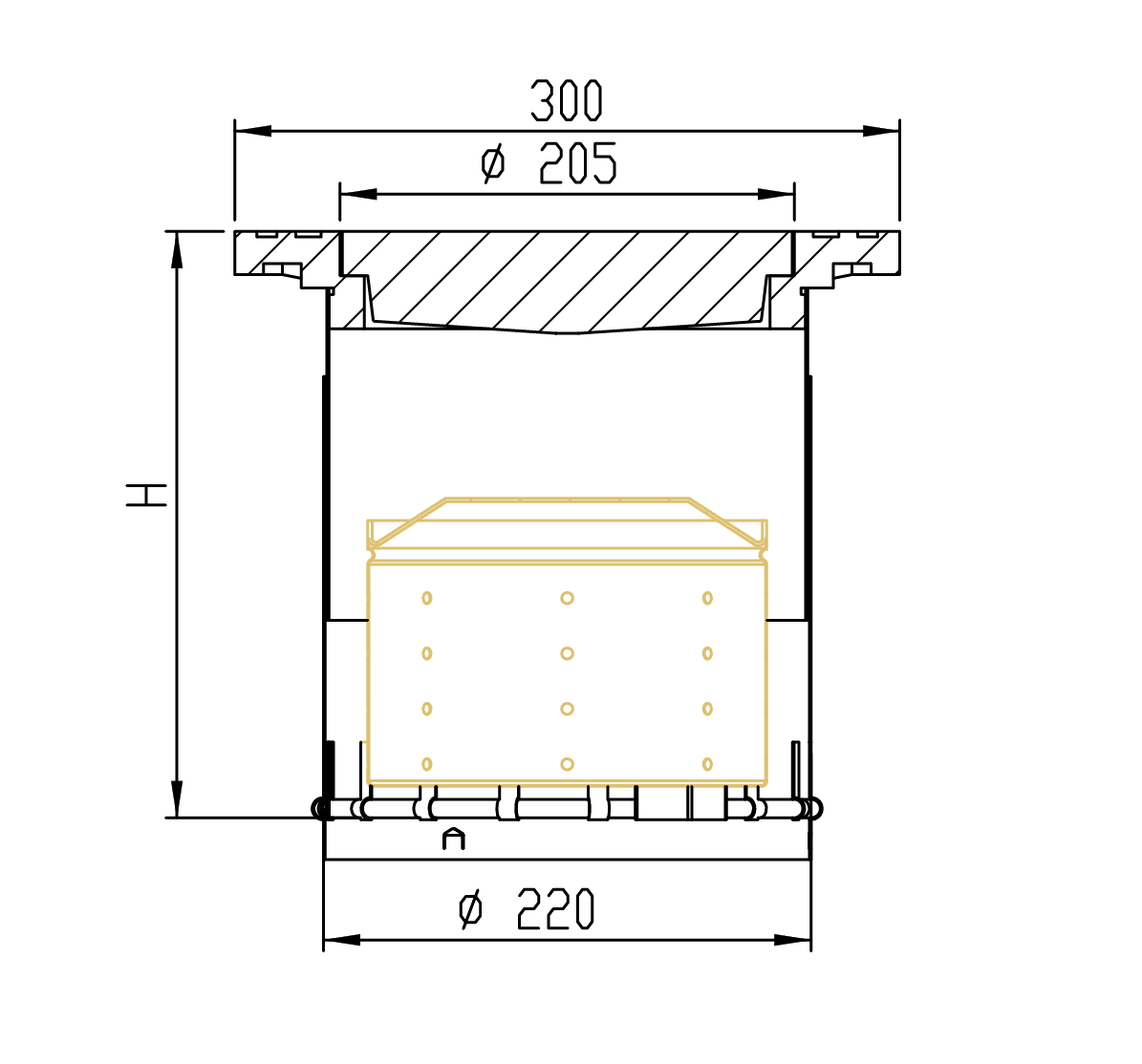 Peltitarvike liikennöidyn tason sihtirakenne mittakuva