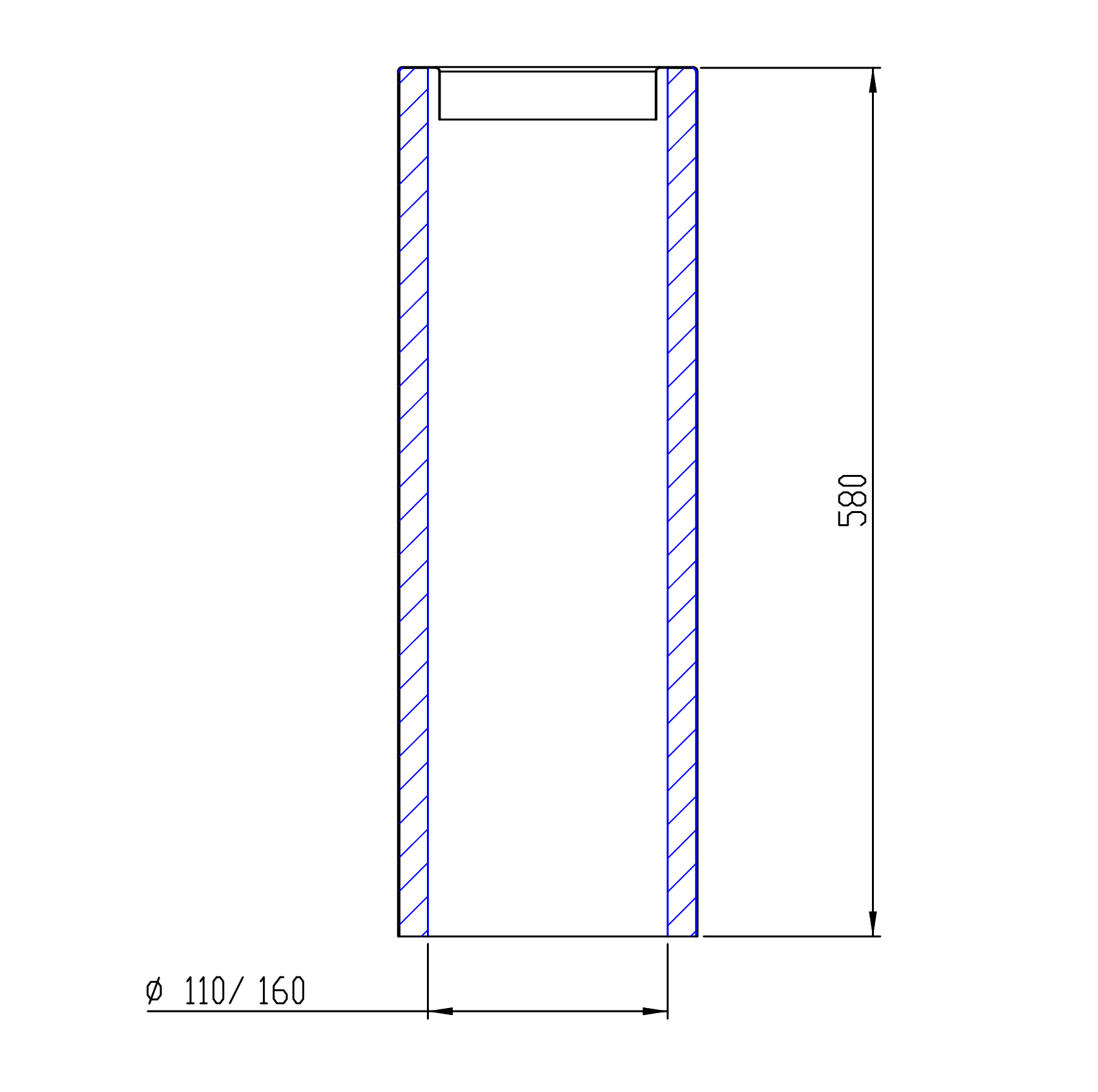 Peltitarvike tuuletusputken jäätymissuoja mittakuva