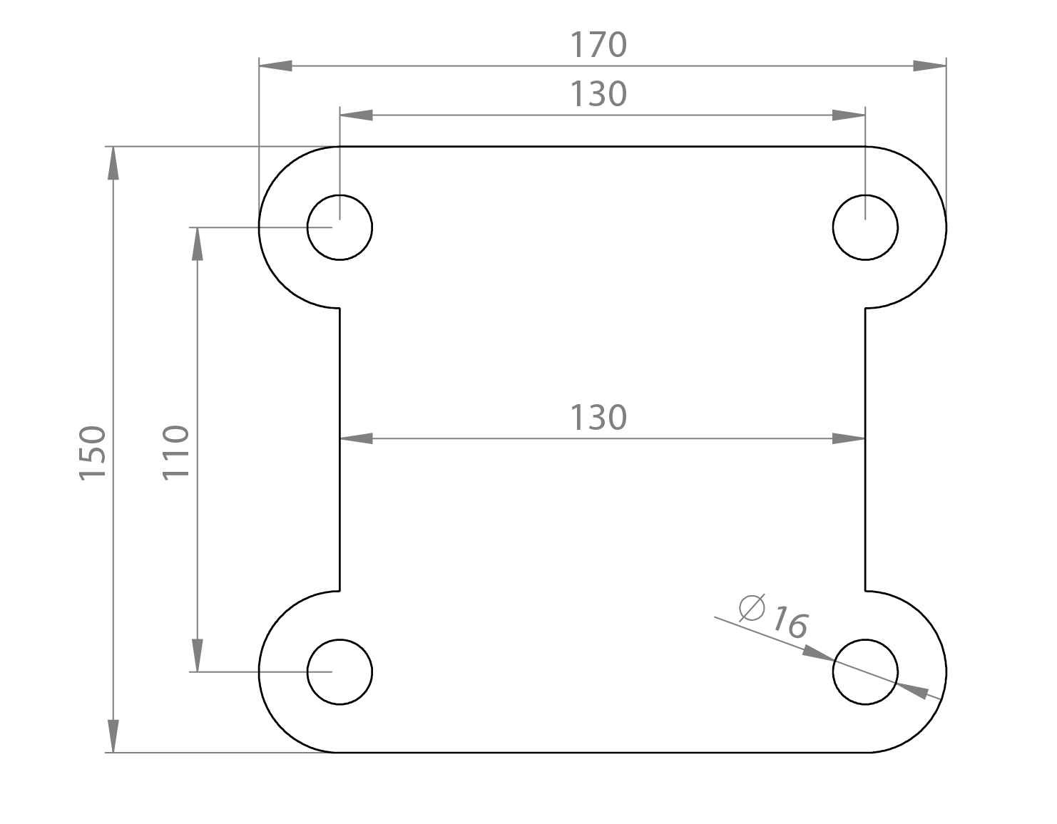 PITO roof equipment stand top plate dimensions