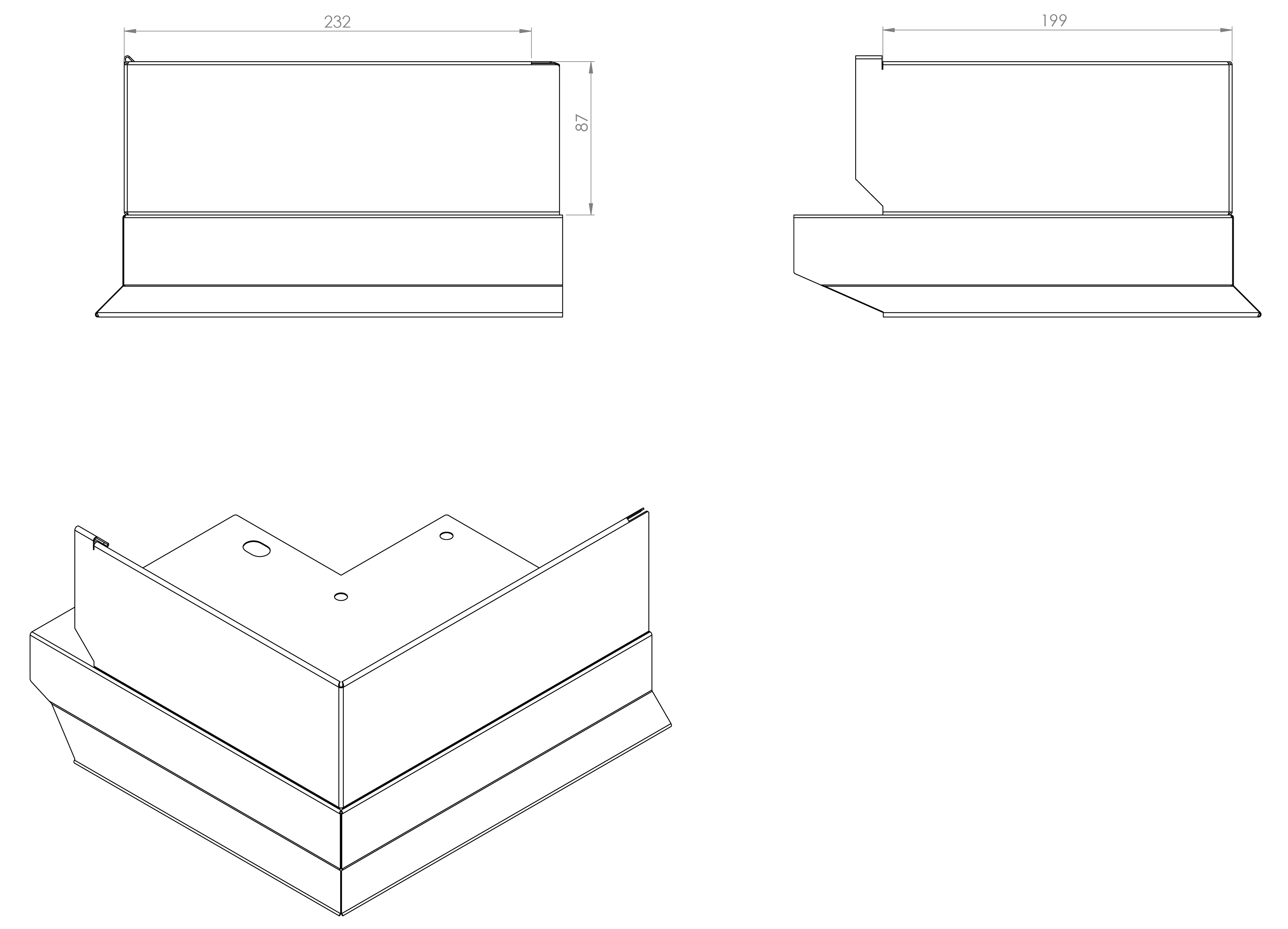 Green roof edge trim right corner dimensions