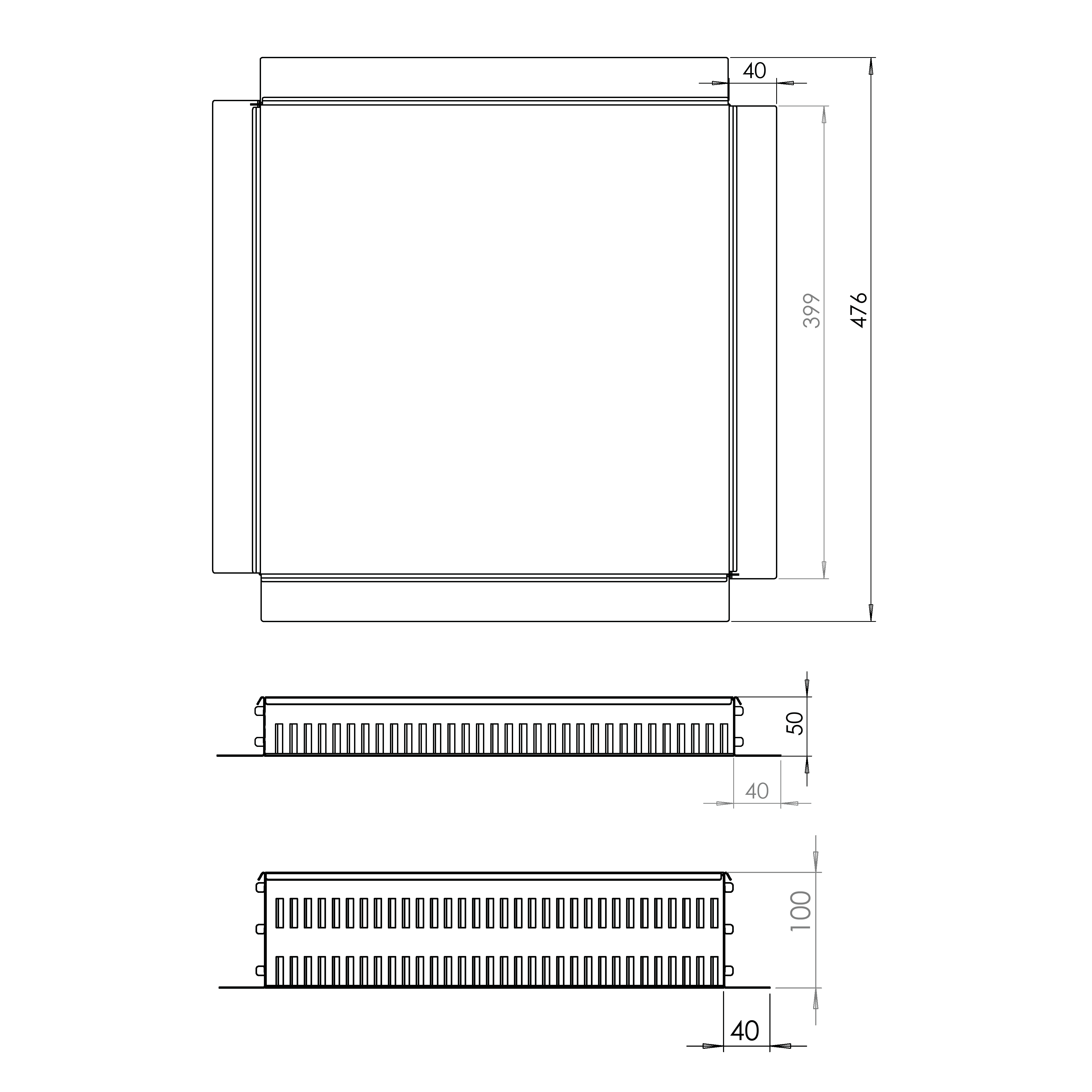 Green structure separation trim dimensions