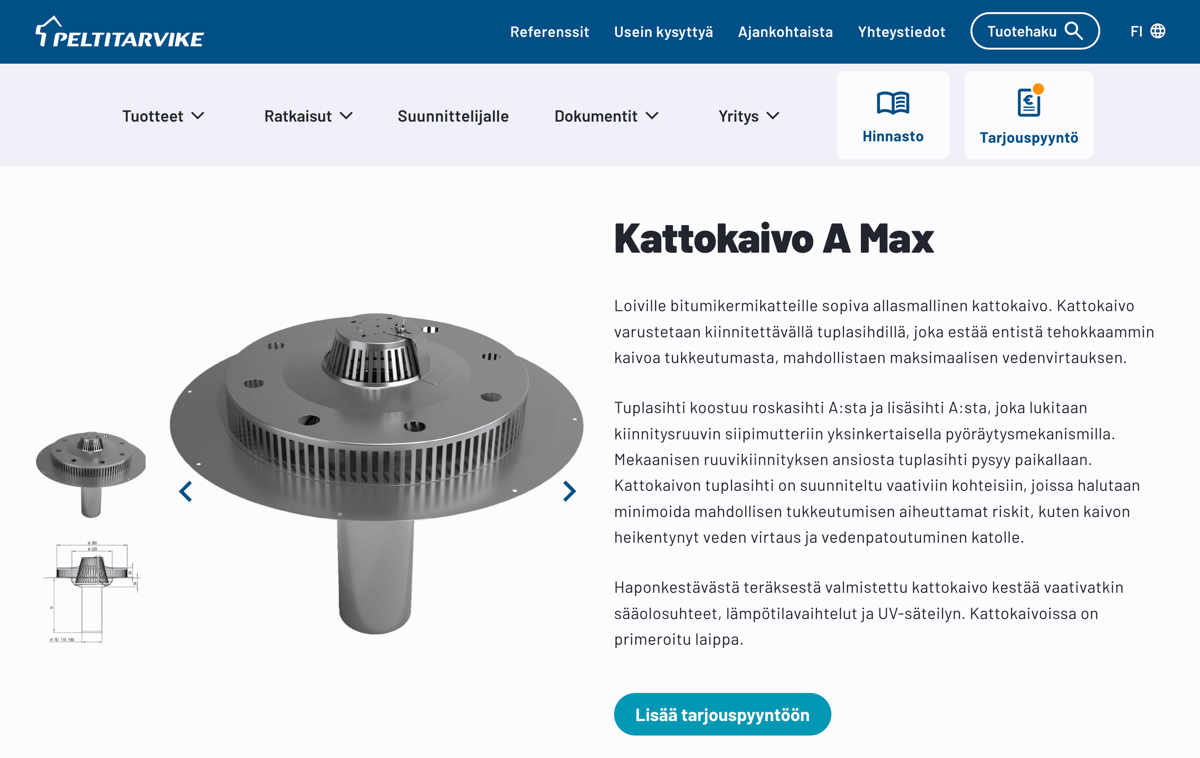 Verkkosivustomme palvelee entistä paremmin – pyydä tarjous suoraan verkossa
